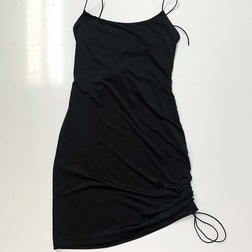 Black Ruched Mini Dress